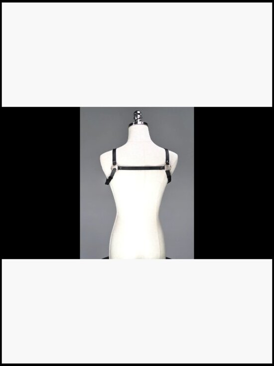 Adjustable PU Leather Chest Harness Gothic Punk Body Accessory Festival Rave